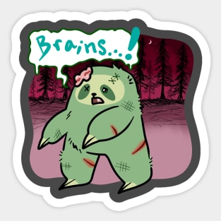 Zombie Sloth walking through a Forest Sticker